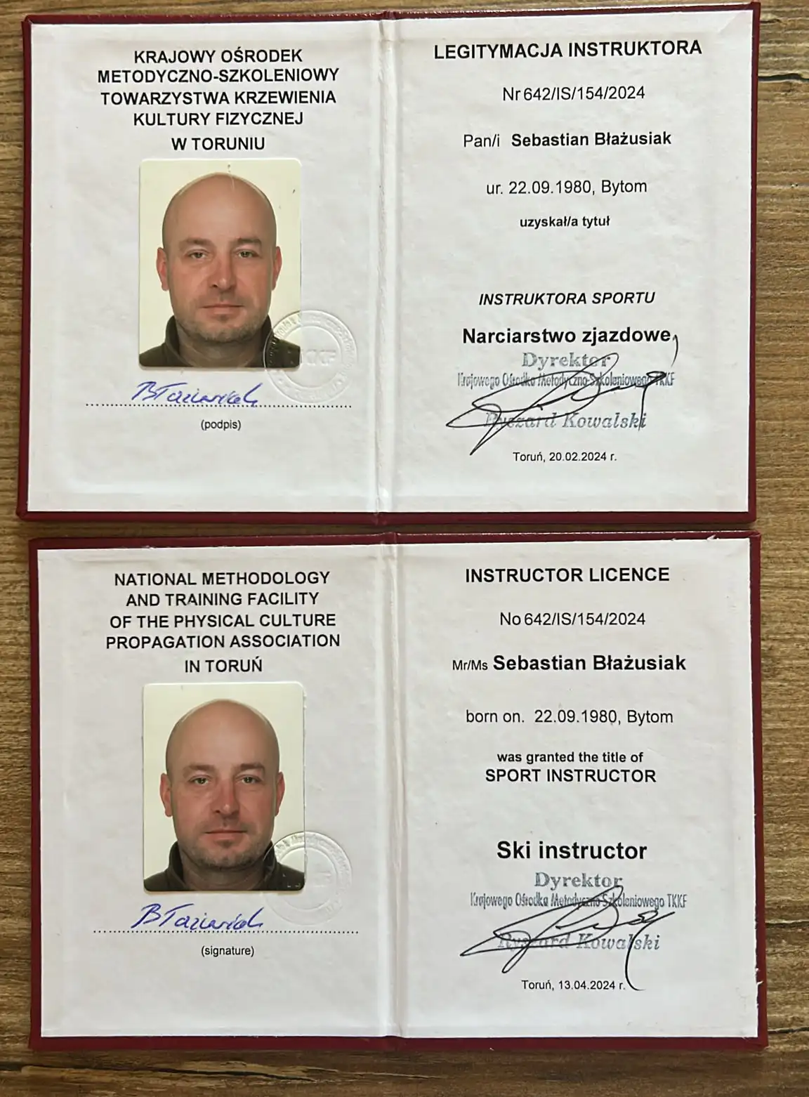 Legitymacja Instruktora Sportu, Narciarstwo Zjazdowe