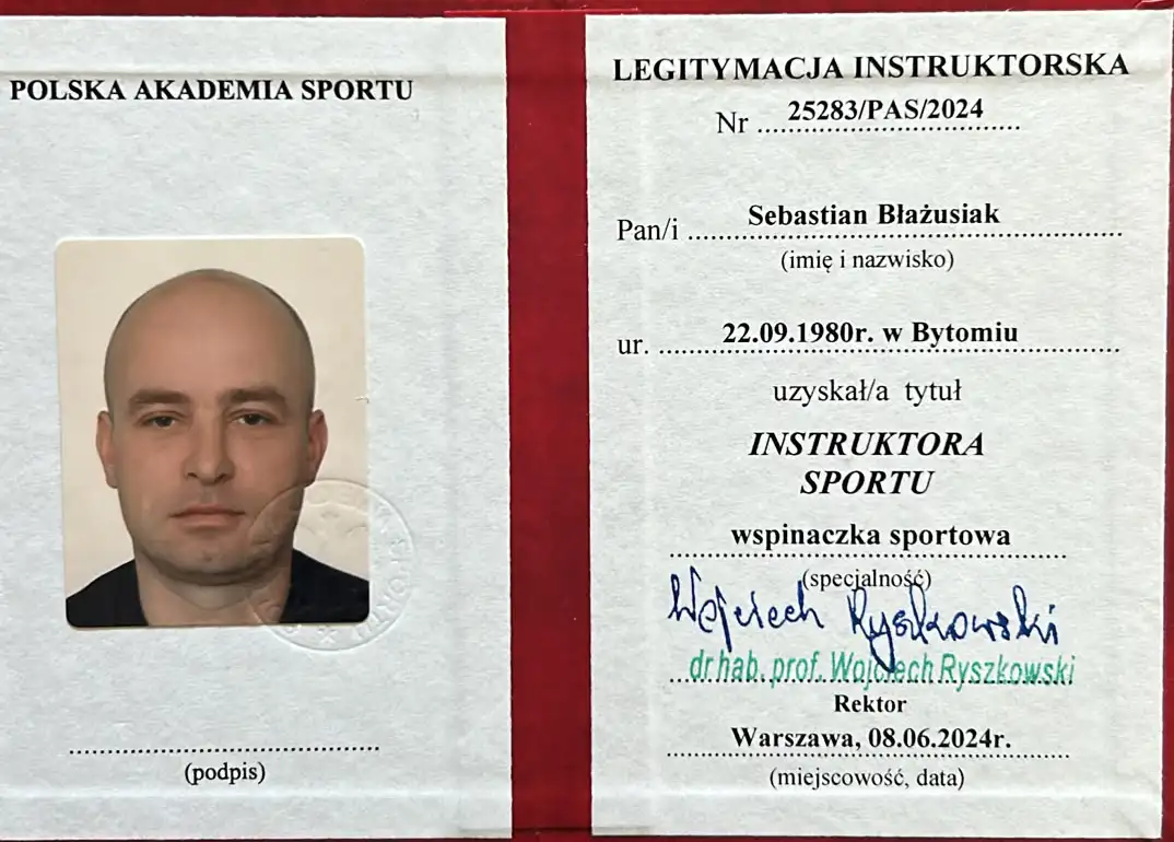 Legitymacja Instruktora Sportu, Wspinaczka Sportowa