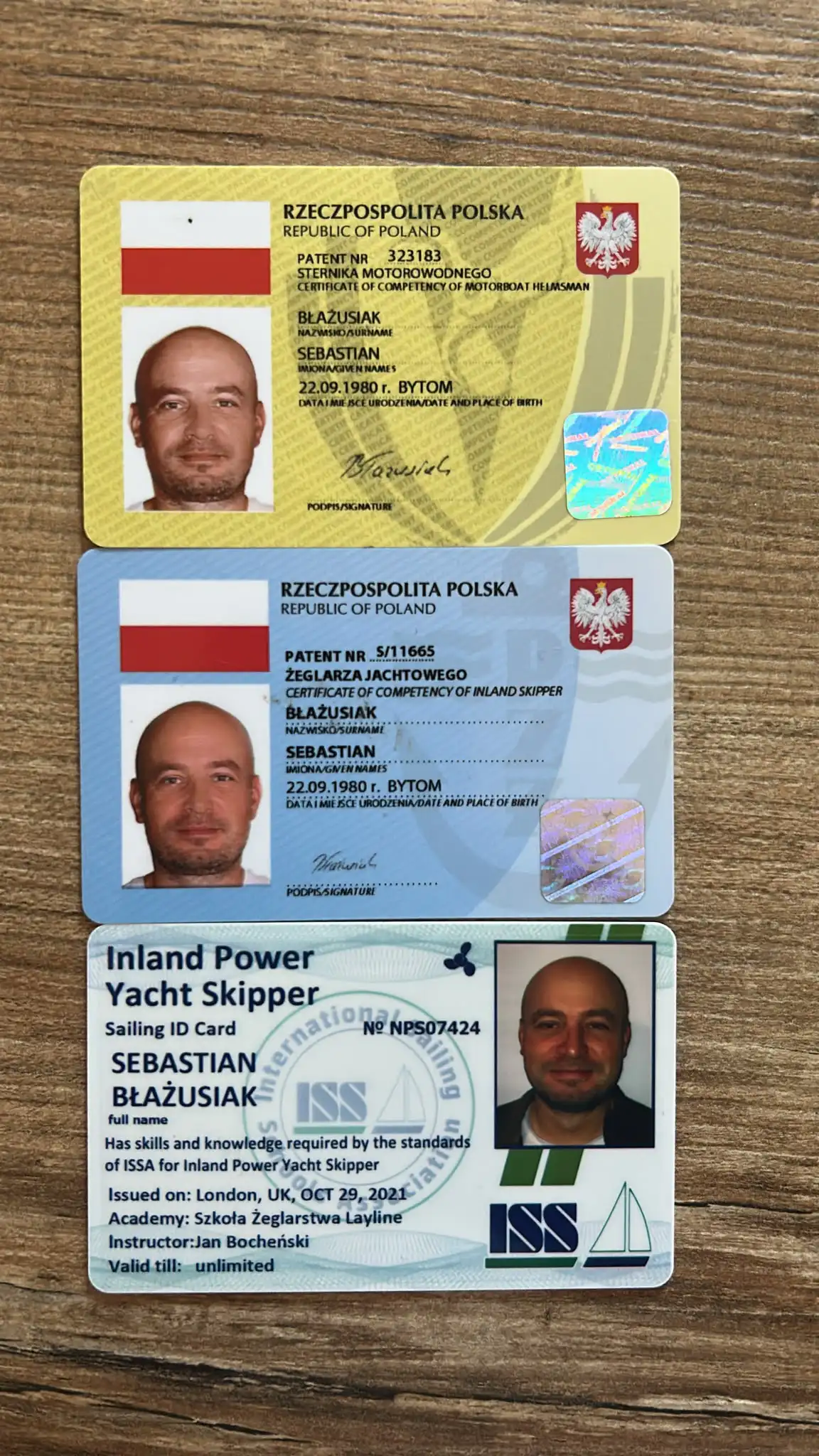 Patenty żeglarskie Sebastiana Błażusiaka: sternik motorowodny i żeglarz jachtowy